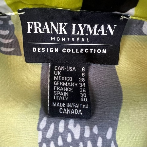 Frank Lyman Montreal Women’s Haute Femme Blouse In Lime/Black Size 6 - Picture 8 of 8